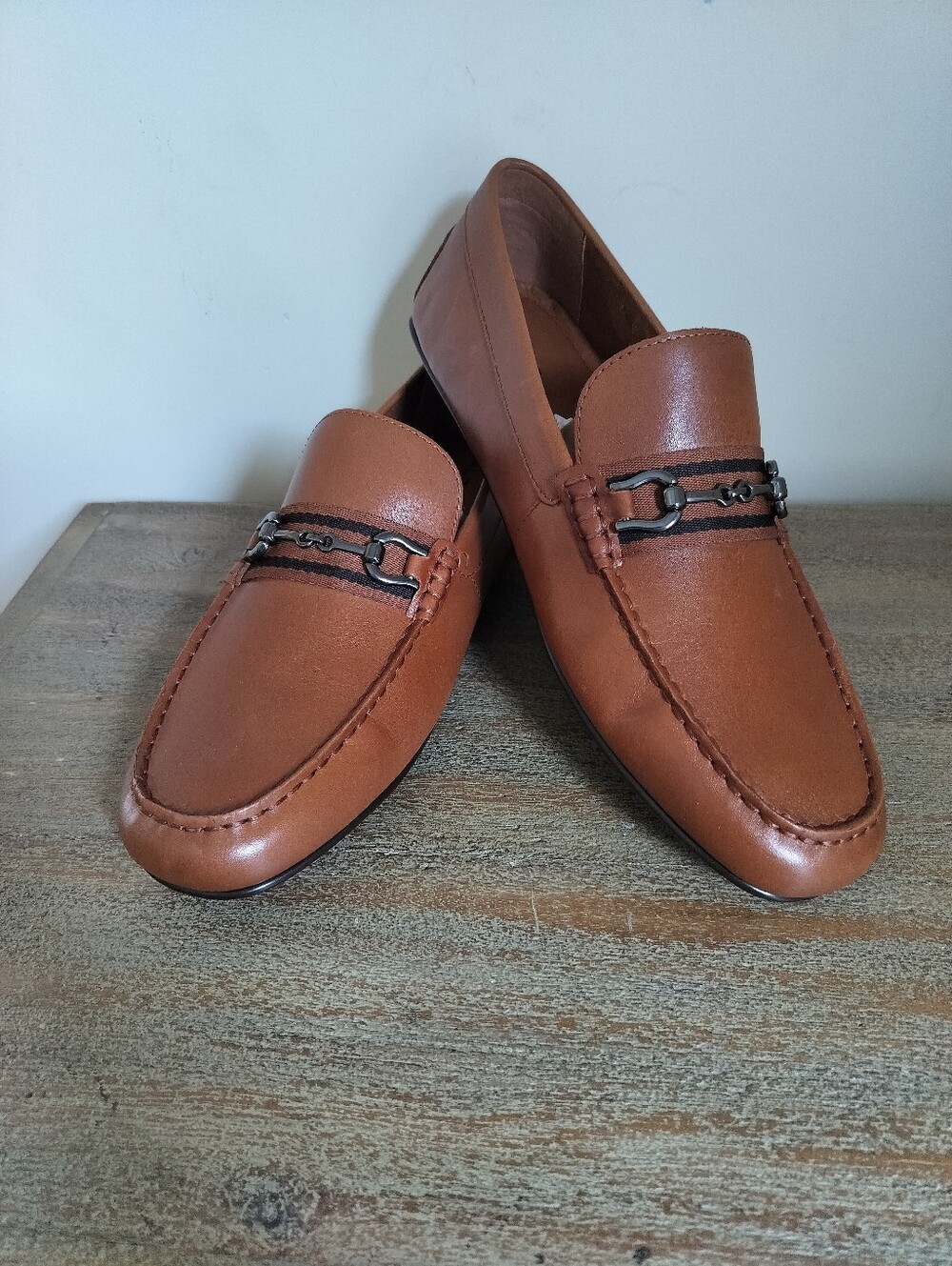 Aldo Flex Men's Classic Brown Leather Slip-On Loafers